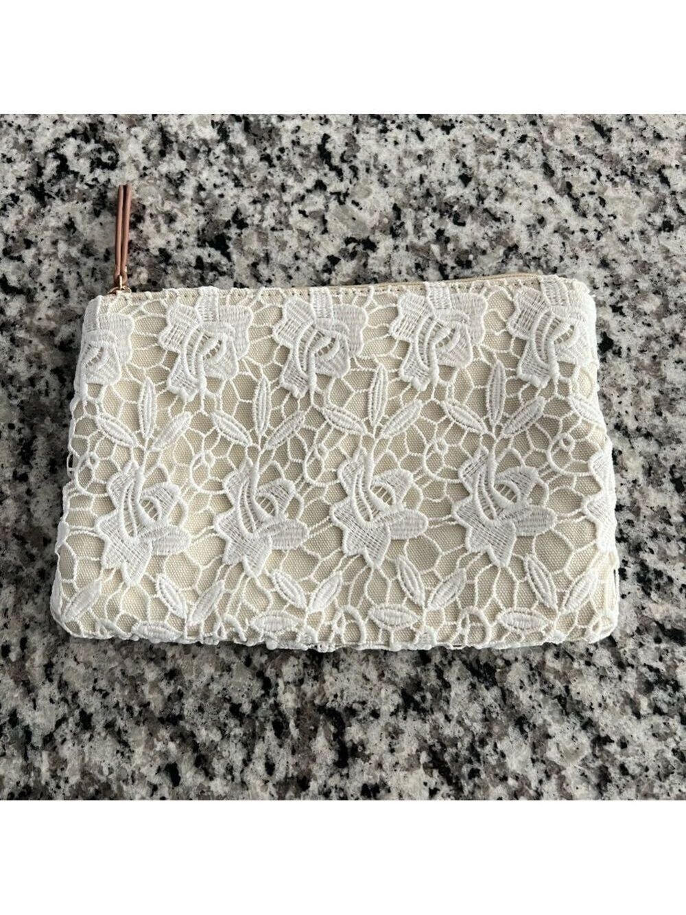 🌟 Merona White Lace Clutch